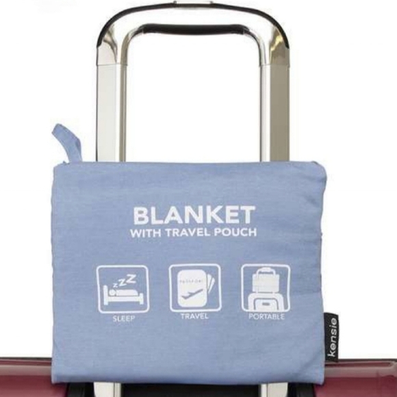 🔥ABSOLUTE FINAL💲⬇️KENSIE Blue Travel Blanket ~ NWT - Picture 3 of 6